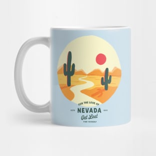 Cool Vintage Nevada Summer Travel Art: Get Lost & Find Yourself Mug